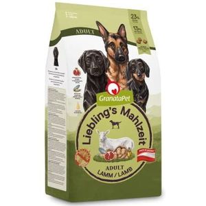 GranataPet Lieblings's Maaltijd Adult Lam, droogvoer voor honden, hondenvoer zonder granen en zonder suikertoevoegingen, volledig voer, 4 x 1,8 kg