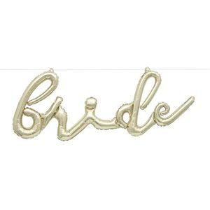 Unique 11083 - Letterballon Bannerset - „Bride“ - Goud Kleur - 1 Stuk (Pak van 1)