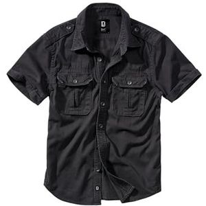 Brandit Vintage shirt met lange mouwen en korte mouwen, maten S tot 7XL, Zwarte korte mouw., 5XL