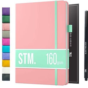 Scribbles That Matter B5 Dotted Journal Notebook + Free Pen! Your Bullet Dotted Journal Vegan Hard Cover 160gsm Dotted Notebook Bloedvrij dik papier met 150 pagina's voor werk (7 x 10), Pastel Roze