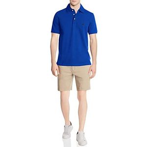 Nautica Effen stretch katoenen piqué poloshirt met korte mouwen voor heren, Helder kobalt, S