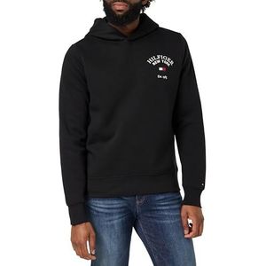 Tommy Hilfiger Mannen gebogen Varsity Hoody Hoodies, zwart, XS, Zwart, XS