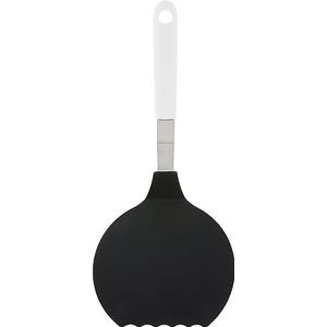 FACKELMANN Omeletspatel 34,5 cm ARCADALINA, crêpespatel met praktische handgreep, pannenkoekenspatel voor gecoate potten en pannen (kleur: wit/zwart), hoeveelheid: 1 stuk