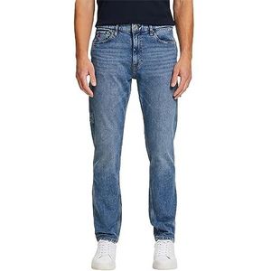 ESPRIT Gerecycled: Carpenter jeans met rechte pijpen, Blue Medium Washed., 30W x 34L