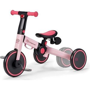 Kinderkraft loopfietsje 4TRIKE, leerfiets, kinderfiets, loopfiets, fiets zonder pedalen, driewieler, van aluminium, modern ontwerp, veilige constructie, roze