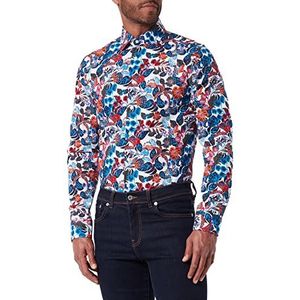 Seidensticker Heren business overhemd - slim fit - Kent kraag - lange mouwen - 100% katoen, rood, 41