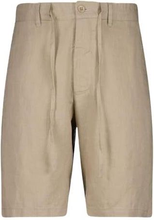 Gantvoor mannen. 205073 Relaxed Fit linnen short met verstelbaar trekkoord beige (XS), Casual, Vlas