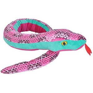 Wild Republic pluche slang, snakesss, knuffeldier, pluche dier, Honeycomb Pink, 137 cm