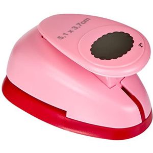 efco Stanzer XL, ovaal getand motiefpons, kern: metaal, roze, 12,5 x 8 x 7 cm