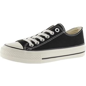 Victoria Tribu Canvas Low-Top Trainers & Retro Logo & Shiny Finish Sole 1057100 for Women NEGRO 38