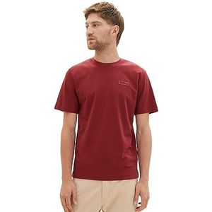 TOM TAILOR T-shirt voor heren, 32220 - Burned Bordeaux Red, L