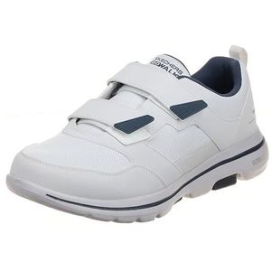Skechers Gowalk-Athletic wandelschoenen met haak en lus voor heren | Sneakers met twee banden | Luchtgekoeld schuim, Wit/Navy, 44.5 EU X-breed