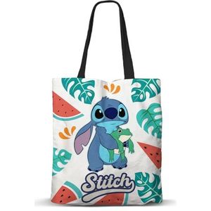 Disney Lilo en Stitch Kikkerwaaier Boodschappentas, meerkleurig, 33 x 40 cm, Veelkleurig Lilo en Stitch, Eén maat, FAN Boodschappentas