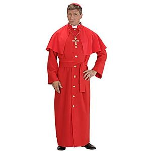 Widmann - Kostuum rode kardinaal, tuniek, pelerine, riem, kalotte, geestelijk, themafeest, carnaval, Meerkleurig, 3XL