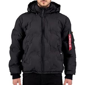 Alpha Industries Logo Puffer Winterjas met capuchon voor heren Black