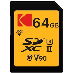 Kodak - SD 64GB UHS-II U3 V90 Ultra Pro - Geheugenkaart - 64 GB - Schrijfsnelheid tot 30 MB/s