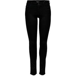 ONLY dames jeans normale band 15077793/SKINNY REG. Zacht ultiem zwart noos.