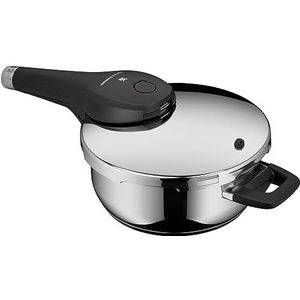 WMF Perfect snelkookpan Premium 3,0L Cromargan gepolijst roestvrij staal 2 niveaus All-in-One inductieknop, vaatwasmachinebestendig, Ø 22 cm, staal, zilver