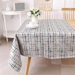 Majestic Giftware Polyester tafelkleden voor rechthoekige tafels | (70/120) - TC1349 Jacquard zwart geweven print zoom steek eettafel cover | Decoratief wasbaar tafelkleed voor keuken, eetkamer