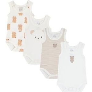 Chicco Set van 4 bodys S/M, beige, 6 maanden (set van 4), uniseks, Beige, 6 Maanden