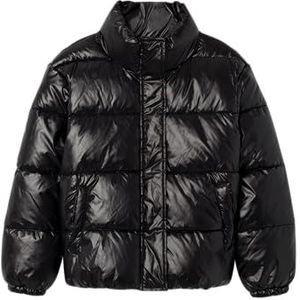 NAME IT Meisjes NKFMONNA Puffer Jacket Jacket, Black, 128, Schwarz, 128 cm