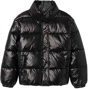 NAME IT Meisjes NKFMONNA Puffer Jacket Jacket, Black, 140, Schwarz, 140 cm