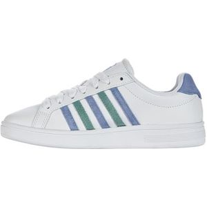 K-Swiss Court Tiebreak Sneakers voor dames, wit/ashleigh blue/beryl green, Wit Ashleigh Blue Beryl Green, 38 EU