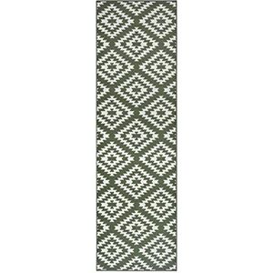Hanse Home Tapijtloper Nordic 80 x 450 cm - tapijtloper zacht laagpolig tapijt, modern ruitdesign, loper voor hal, slaapkamer, kinderkamer, badkamer, woonkamer, keuken, decoratief, groen