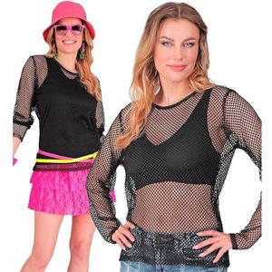 W WIDMANN MILANO Party Fashion Netzoberteil Mesh top voor dames, Zwart, S-M