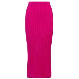 Apart ribgebreide rok in midi-lengte van een zachte viscose-mix met kasjmier, roze, 36-38