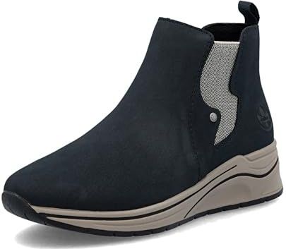 Rieker - Enkellaarsjes - Donkerblauw - Imitatieleer - Antistress-voetbed