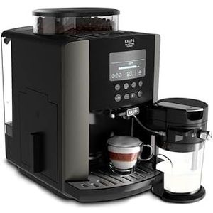 Krups Arabica Latte EA819E Volautomatische koffiemachine, Groot LCD-scherm, Gebruiksvriendelijke bediening, Korte opwarmtijd, incl. melkreservoir