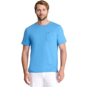 Izod Heren Saltwater T-shirt met korte mouwen en zak, Blauwe Heropleving, XXL