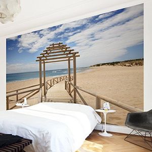 Apalis 98590 vliesbehang - strandpad naar zee in Andalusië - fotobehang breed, vliesfotobehang wandbehang HxB: 225 x 336 cm multicolor