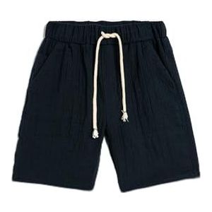 Koton Boys's Zakken Elastische Tailleband Katoen Muslin Stof Shorts, marineblauw (704), 4-5 Jaar