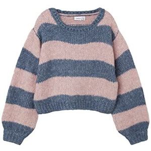 NAME IT Girl's NKFLULLE LS Cropped Boxy Knit Box trui, Chinees blauw, 146/152, China blue, 146/152 cm