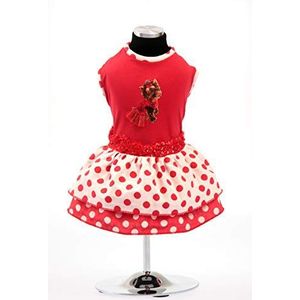 Trilly Tutti Brilli Lycra Balze a Pois jurk met thermische toepassing, rood - 1 product