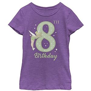 Disney Tinker Bell Tink 8e verjaardag Girl's Heather Crew Tee, Purple Berry, XS, Purple Berry, XS