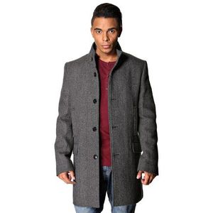 SELECTED HOMME heren korte jas 16019449 New Mosto jacket MM grey herringbone F