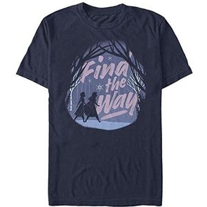 Disney Frozen 2 - Paper Winter Unisex Crew neck T-Shirt Navy blue S