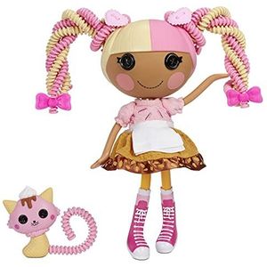 Lalaloopsy Silly Hair Doll Scoops Waffle Cone met huisdier Cat - 33 cm Haarstylingpop met ijsthema en veelkleurig haar & 11 accessoires, In een herbruikbaar salon speelset pakket - Voor 3-103 jaar