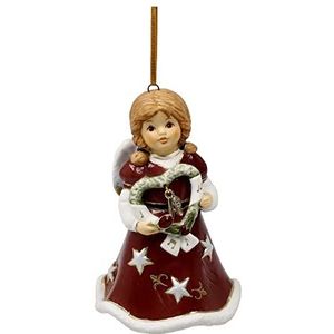 Goebel Jaarengel belletjes 2023 Kerstmis om op te hangen, gemaakt van porselein, met metalen sleutel incl. kristalsteen, hoogte: 9,5 cm, 66-505-77-1