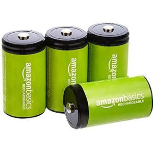 Amazon Basics D cel Oplaadbare batterijen 10000 mAh Ni-MH, verpakking van 4 stuks