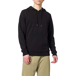 Urban Classics Heren capuchontrui Basic Terry Hoody mannen capuchon sweatshirt verkrijgbaar in vele kleuren, maten S - 5XL, zwart, S