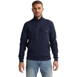 PETROL INDUSTRIES, Heren Sweater Collar Zip, M-1050-SWC307, Navy Blue, L, donkerblauw, L