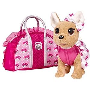 Simba 105893346 ChiChiChi Love Rose Fashion, Chihuahua pluche hond in schattige rozenoutfit met bijpassende tas, 20 cm, vanaf 5 jaar