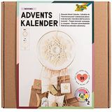 folia 9386 Makramé Adventskalenderset, 55-delige doe-het-zelf-knutselset voor het maken van een individuele adventskalender met trendy macramé-element