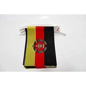 AZ FLAG Slinger 6 meter 20 vlaggen Oost-Duitsland 21x15cm - Duitse Democratische RepuBliek 15 x 21 cm - BANDERINES