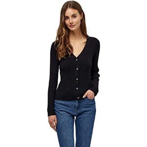 Peppercorn Tana V-hals Rib Vest met lange mouwen | Zwarte vesten voor dames VK | Lente dames vest | Maat XS