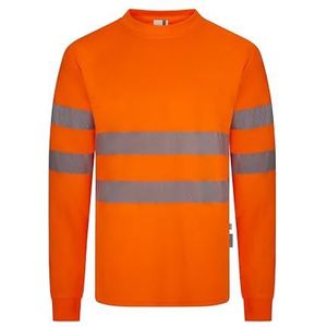 VELILLA 305634; T-shirt, polyester, gerecycled, effen, lange mouwen, segmentband, Fluor Oranje, 3XL